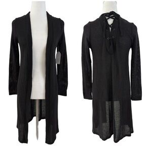 NWT Sadie & Love black lace tie back cardigan